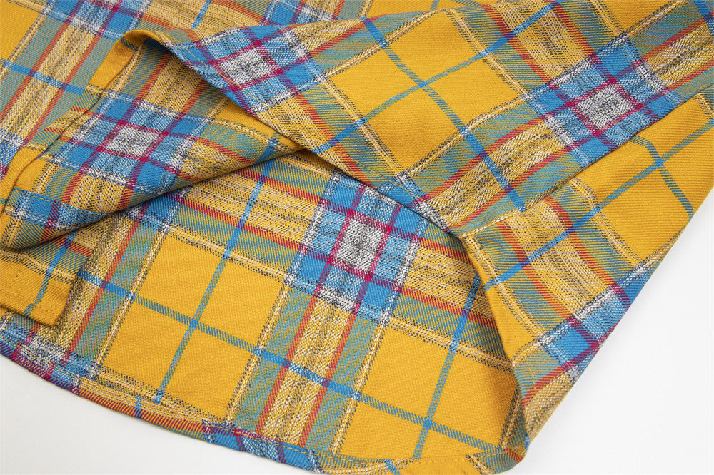 Loose Plaid Short-sleeved Shirt For Men