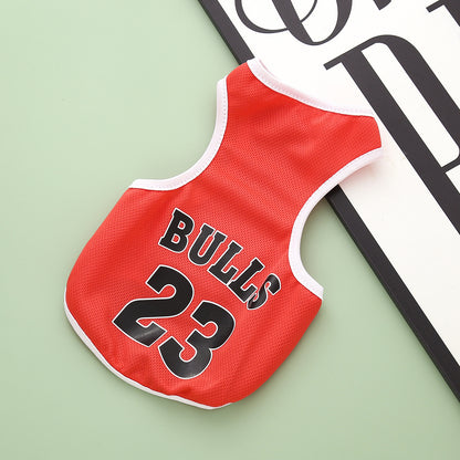 Pet Basketball Sports Vest  Breathable Athletic Wear for Dogs