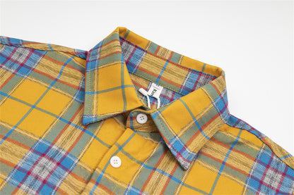 Loose Plaid Short-sleeved Shirt For Men