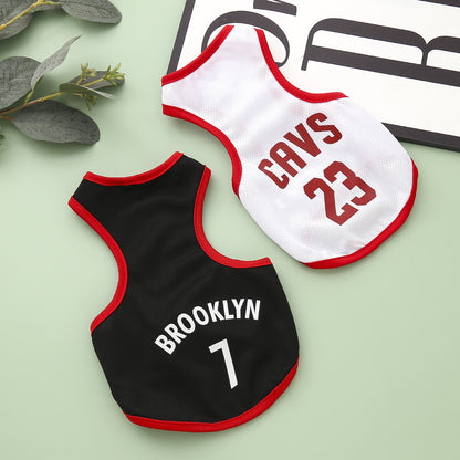 Pet Basketball Sports Vest  Breathable Athletic Wear for Dogs