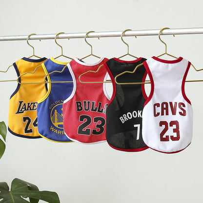 Pet Basketball Sports Vest  Breathable Athletic Wear for Dogs