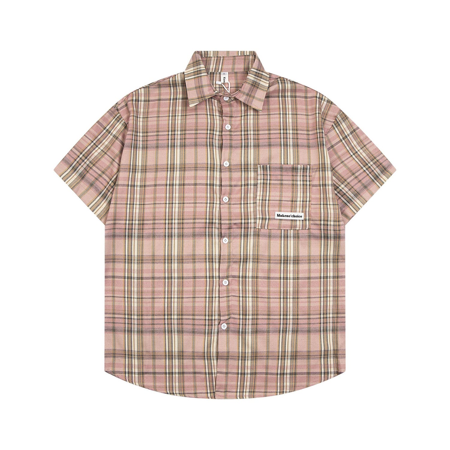 Loose Plaid Short-sleeved Shirt For Men