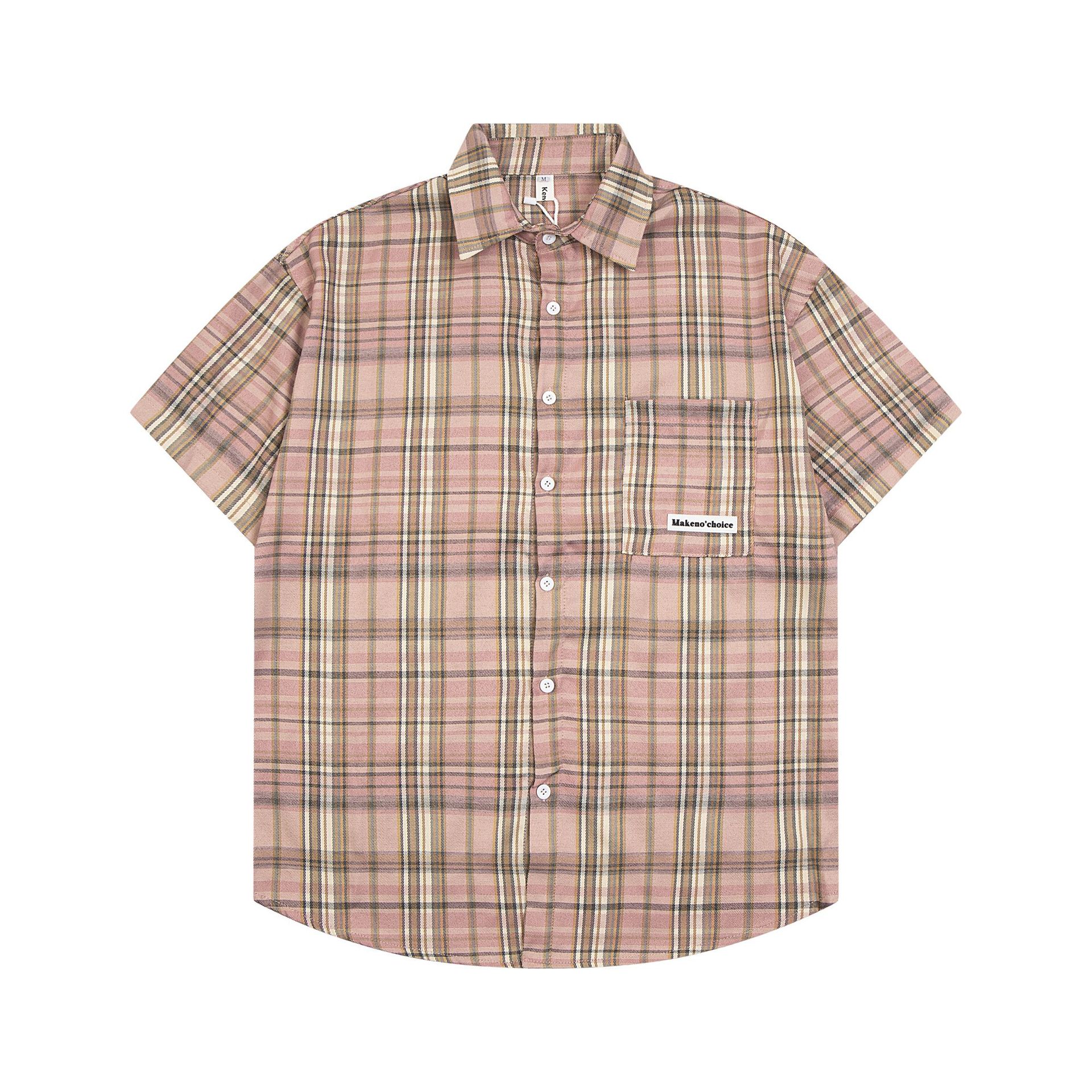 Loose Plaid Short-sleeved Shirt For Men