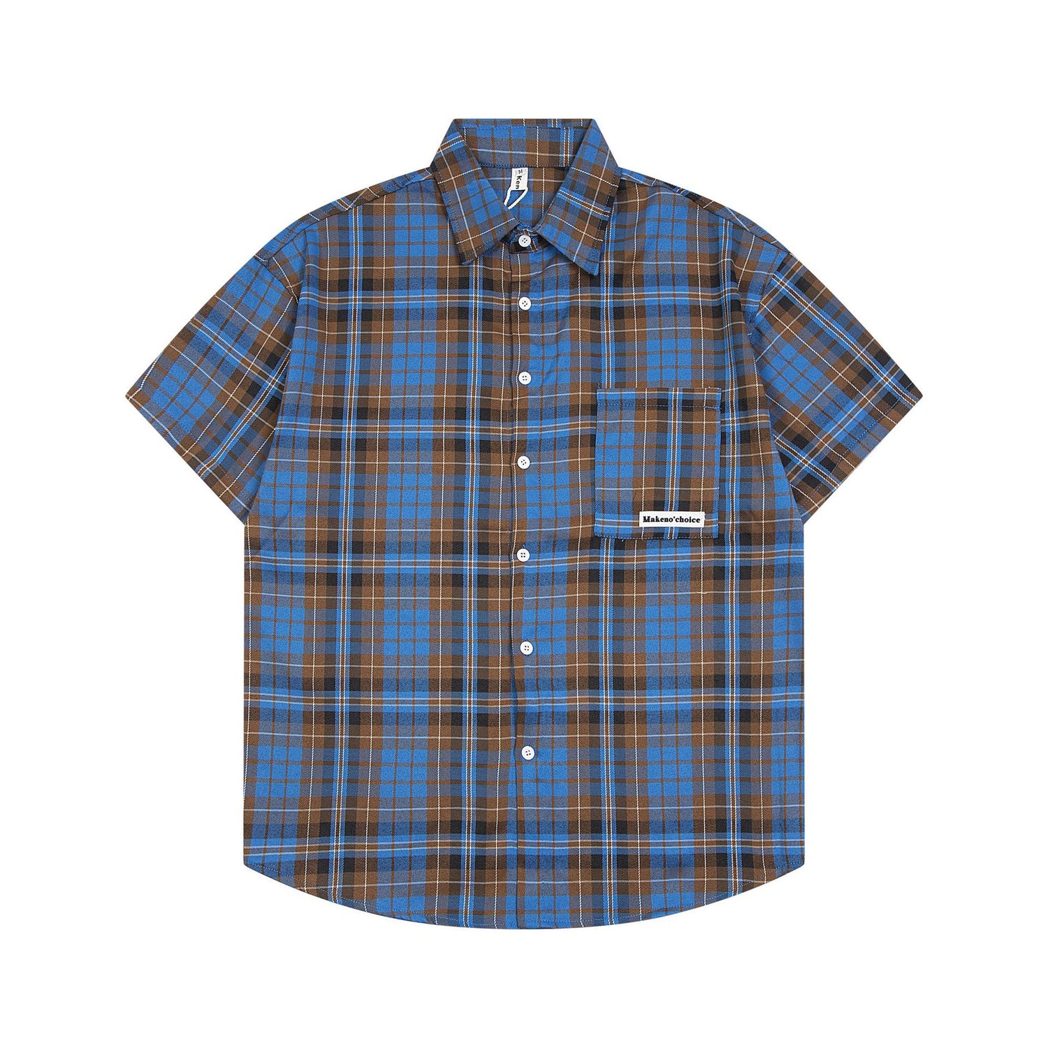 Loose Plaid Short-sleeved Shirt For Men